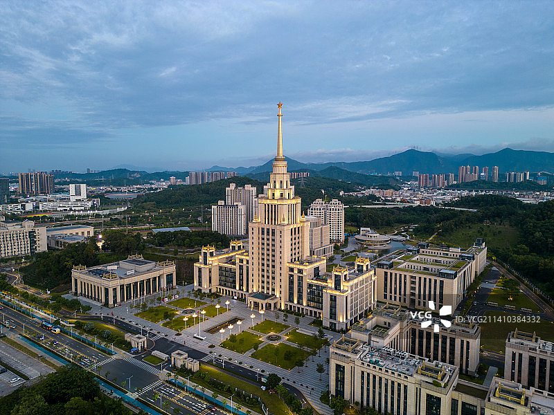 20221006深圳北理莫斯科大学航拍夜景图片素材
