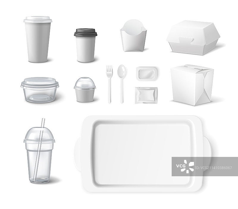 外卖快餐包装盒套装图片素材