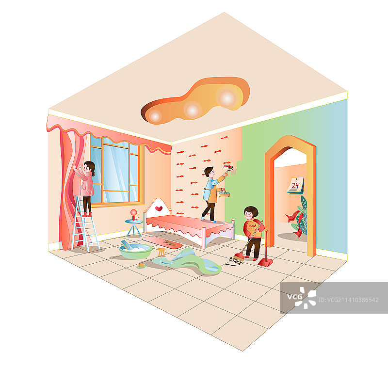 年俗系列—腊月二十四扫房子图片素材