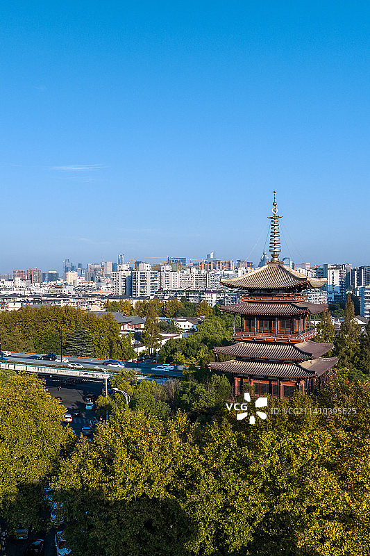 航拍杭州南宋德寿宫遗址博物馆白昼风光图片素材