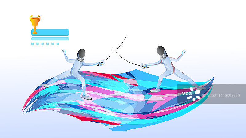 击剑体育比赛运动项目插画图片素材