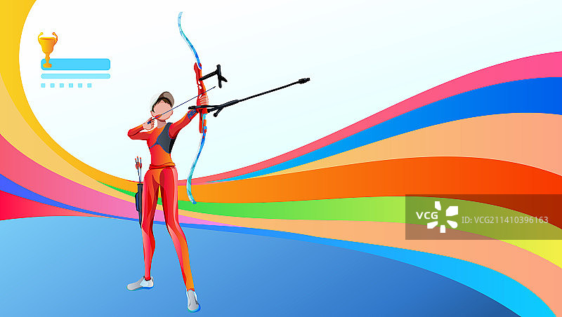 射箭体育运动竞技比赛的插画图片素材