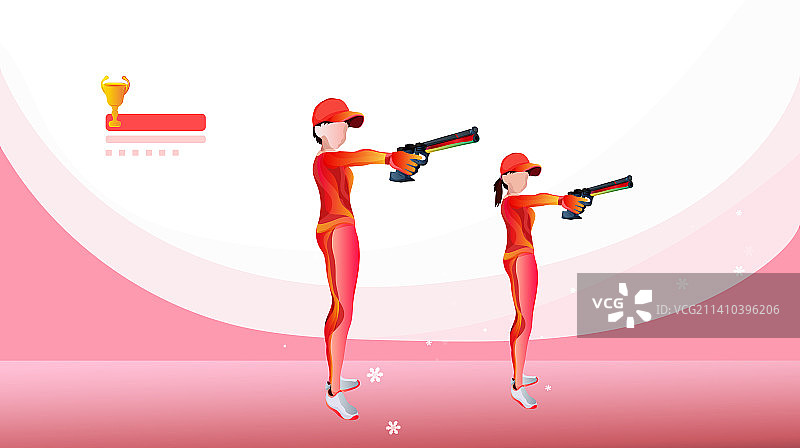 运动员射击体育比赛运动的插画图片素材