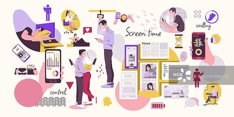 屏幕时间抽象集合图片素材