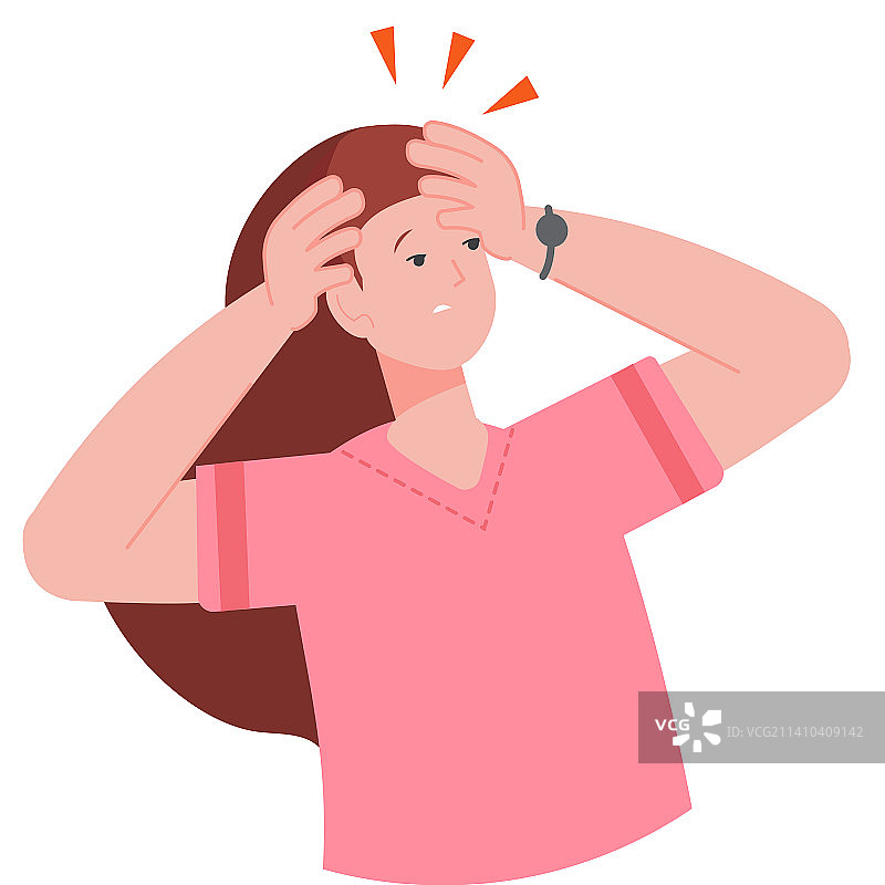 偏头痛女性图标图片素材