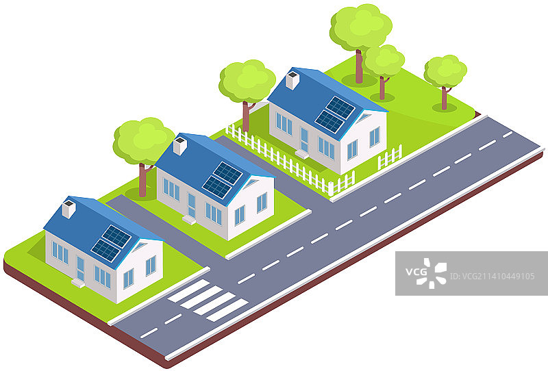 乡村房屋：街道上的小型别墅图片素材