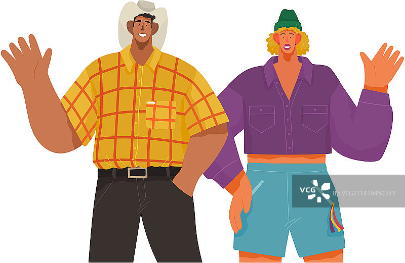 挥手微笑的快乐年轻情侣或父母图片素材