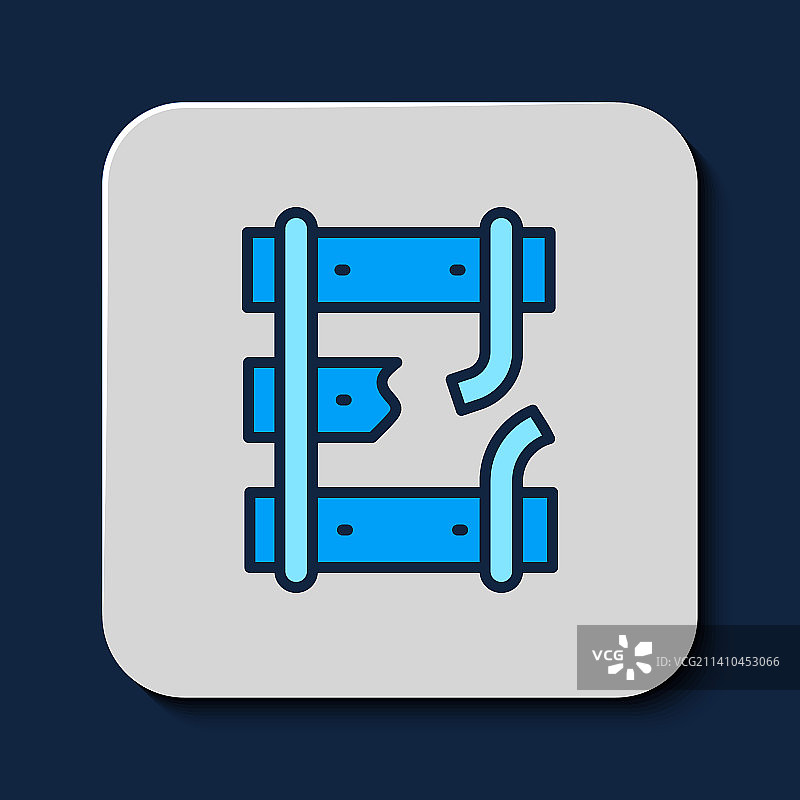 破损或断裂的铁轨轮廓图片素材