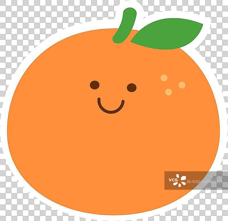 桔子新年贴纸插画设计元素，水果IP形象设计可爱卡通，新年春节除夕小年元旦冬季贴纸表情包图片素材