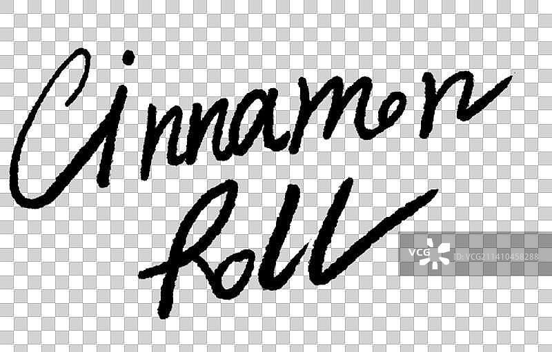 肉桂卷面包英文手写字体图片素材