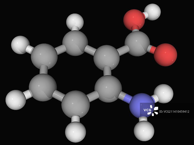 邻氨基苯甲酸分子图片素材
