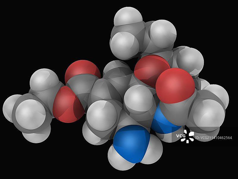 奥司他韦药物分子图片素材