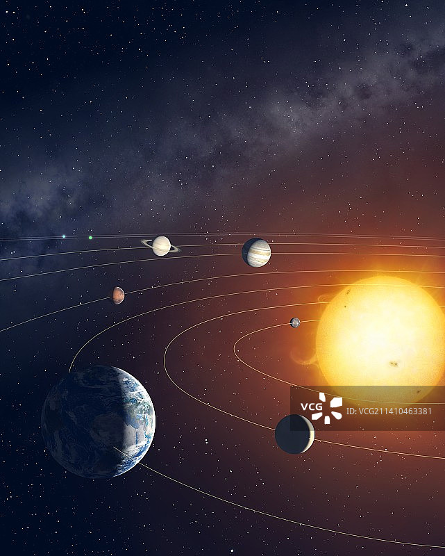 太阳系行星轨道示意图图片素材