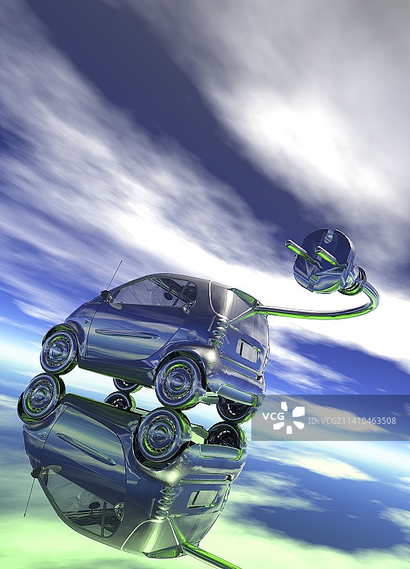 电动汽车概念艺术作品图片素材