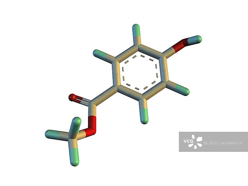 对羟基苯甲酸甲酯分子图片素材