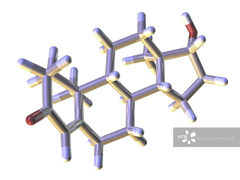 睾酮激素，分子模型图片素材