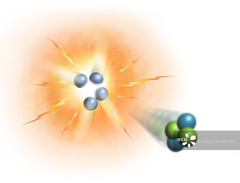 核聚变反应的概念插画图片素材