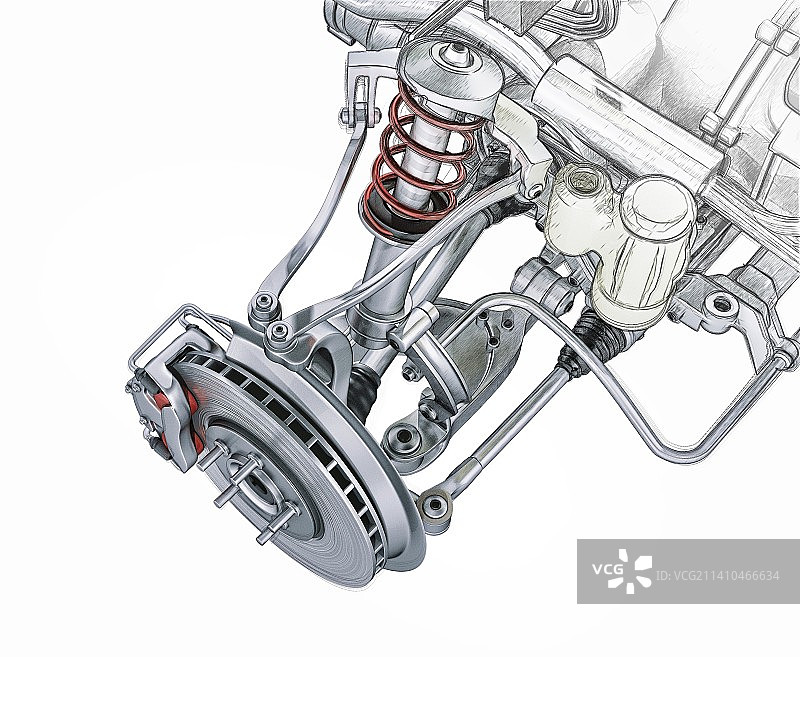 汽车悬架插画图片素材