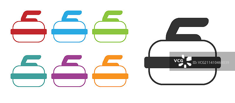 冰壶运动黑色石块图标图片素材