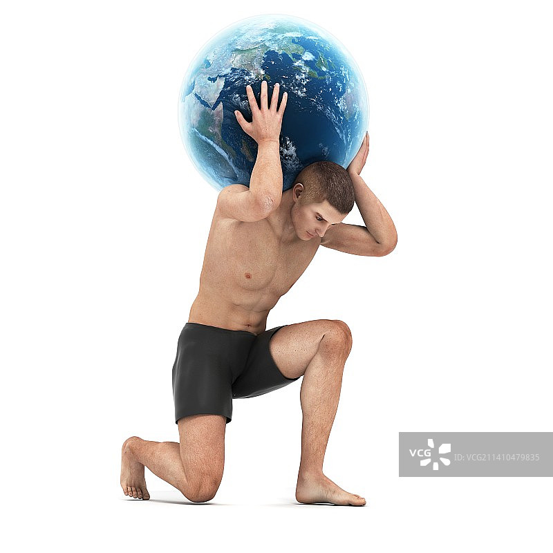 阿特拉斯举起地球艺术作品图片素材