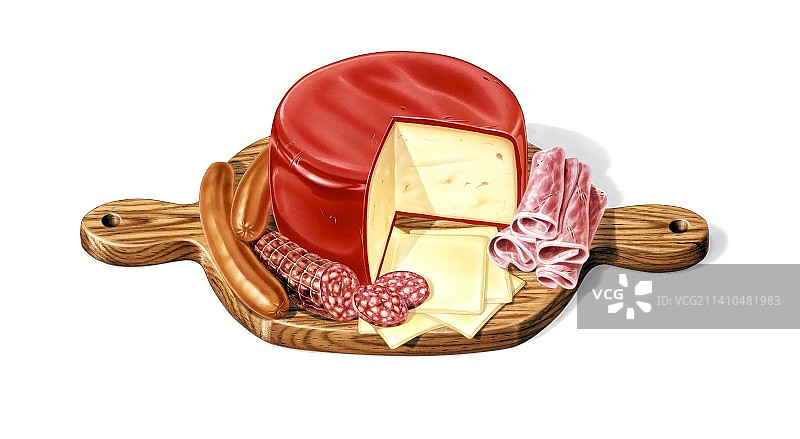奶酪和肉类拼盘，艺术品图片素材