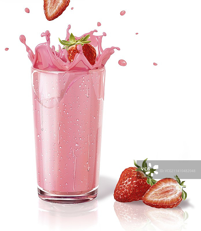 草莓奶昔艺术作品图片素材