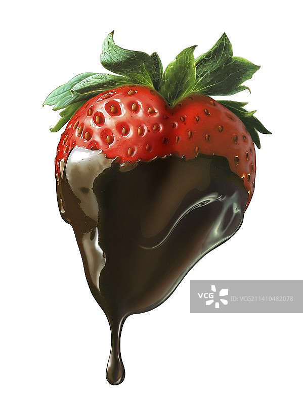 巧克力草莓插画图片素材