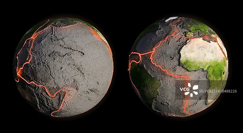 板块和断层线图片素材