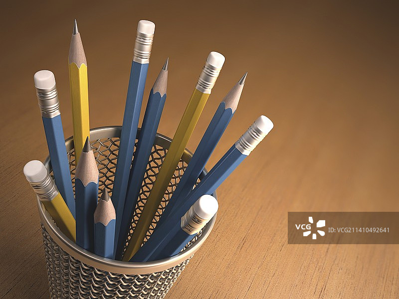 罐子里的铅笔画图片素材