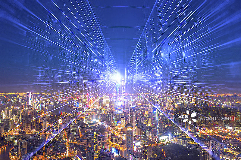 上海城市建筑风光大数据概念图片素材