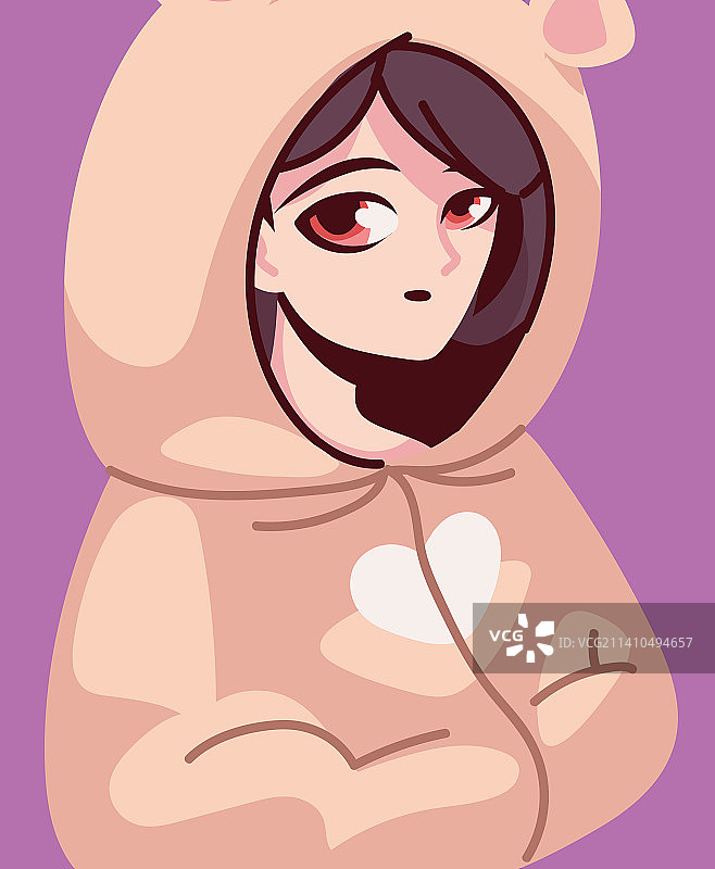 戴帽子的动漫少女图片素材