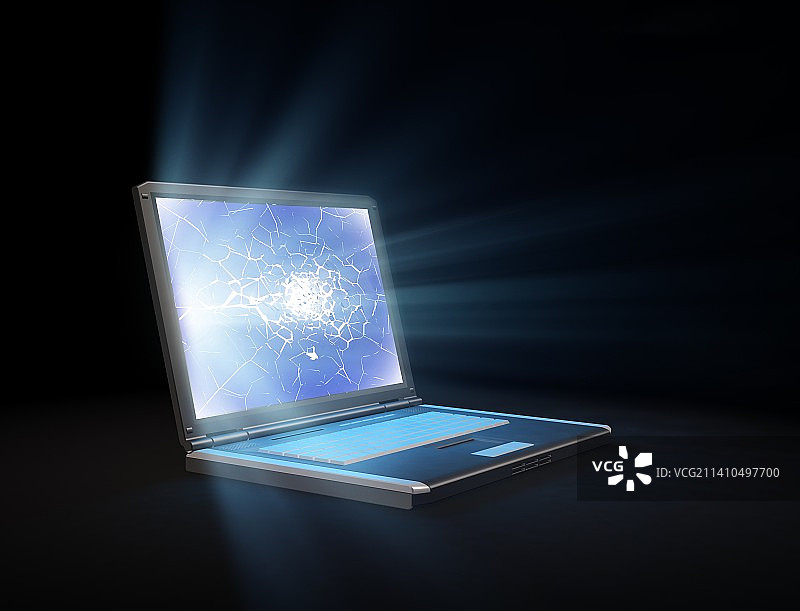 破损的笔记本电脑艺术作品图片素材