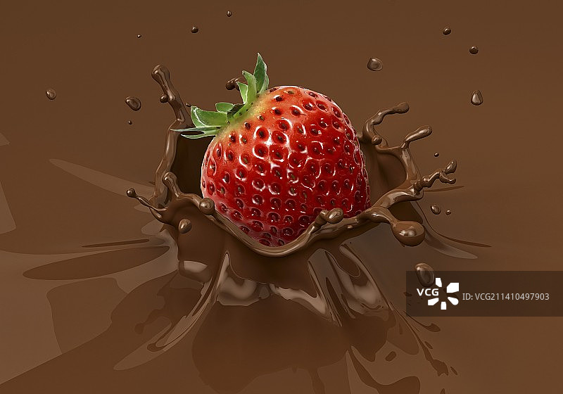 草莓溅入奶昔图片素材