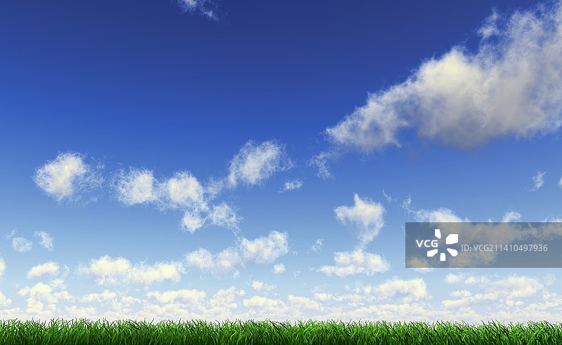 蓝天下的草地艺术作品图片素材