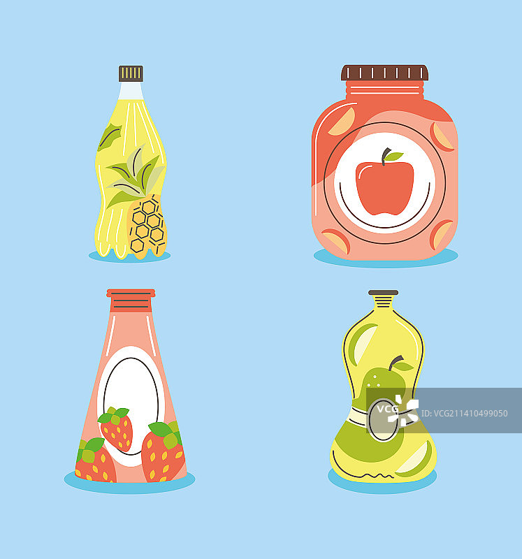 饮料果汁瓶套装图片素材