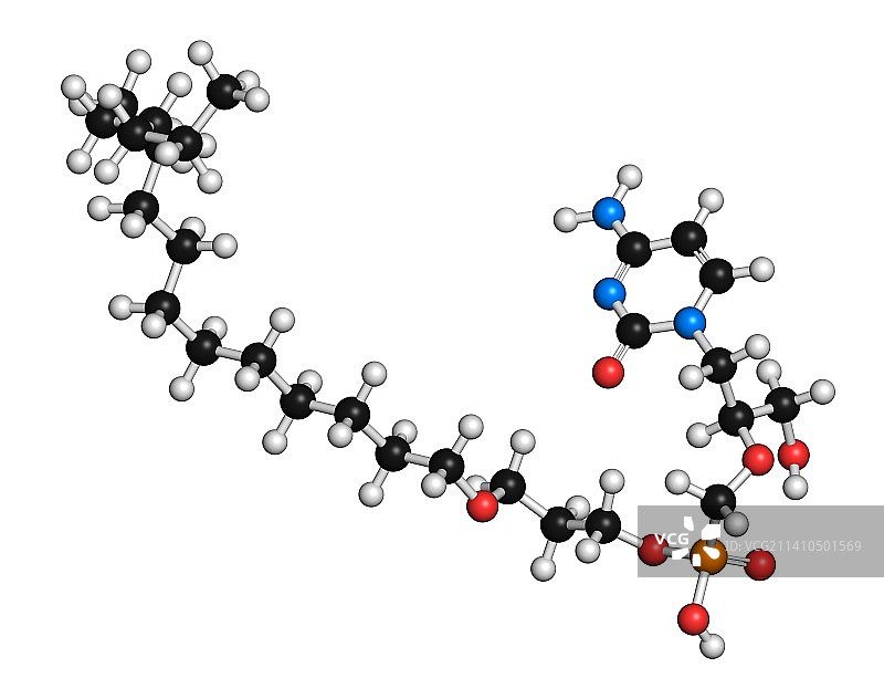 布林西多福韦抗病毒药物分子图片素材