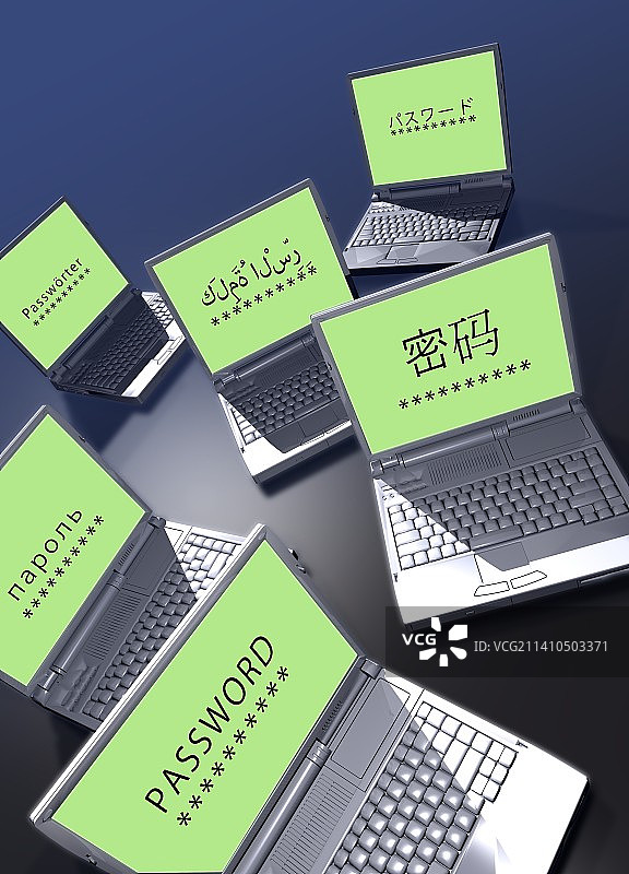密码和笔记本电脑，插图图片素材