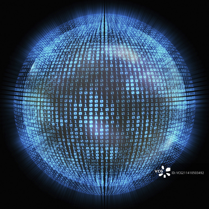 球体上的二进制代码，图示图片素材