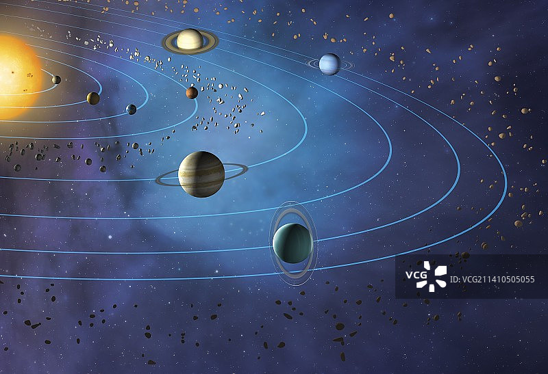 太阳系行星轨道图片素材