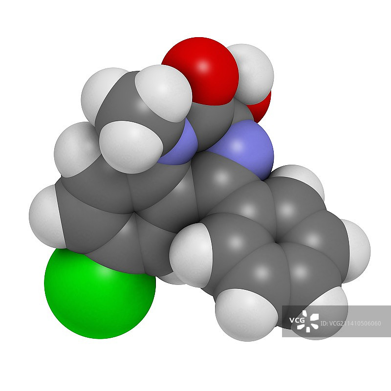 替马西泮苯二氮䓬类药物分子图片素材