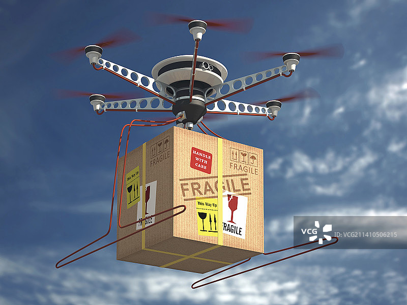 无人机配送包裹图片素材