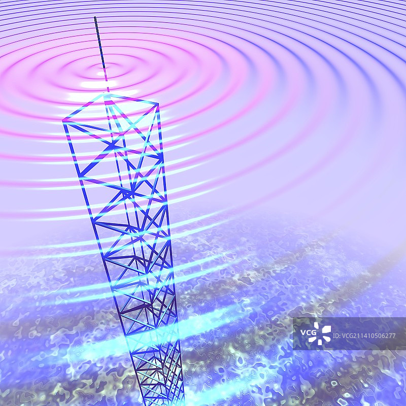 无线电波与发射塔图片素材