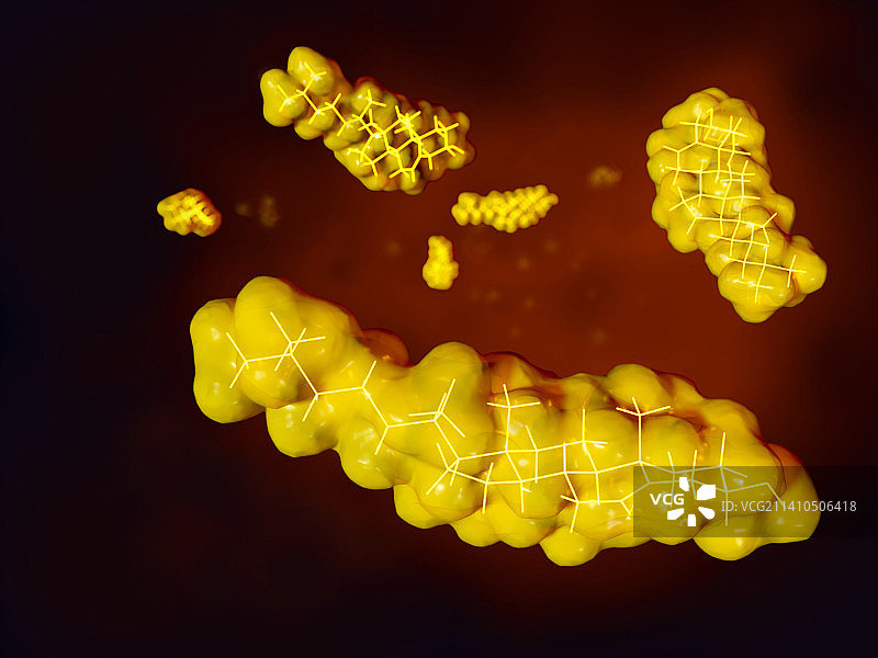 胆固醇分子模型艺术图图片素材
