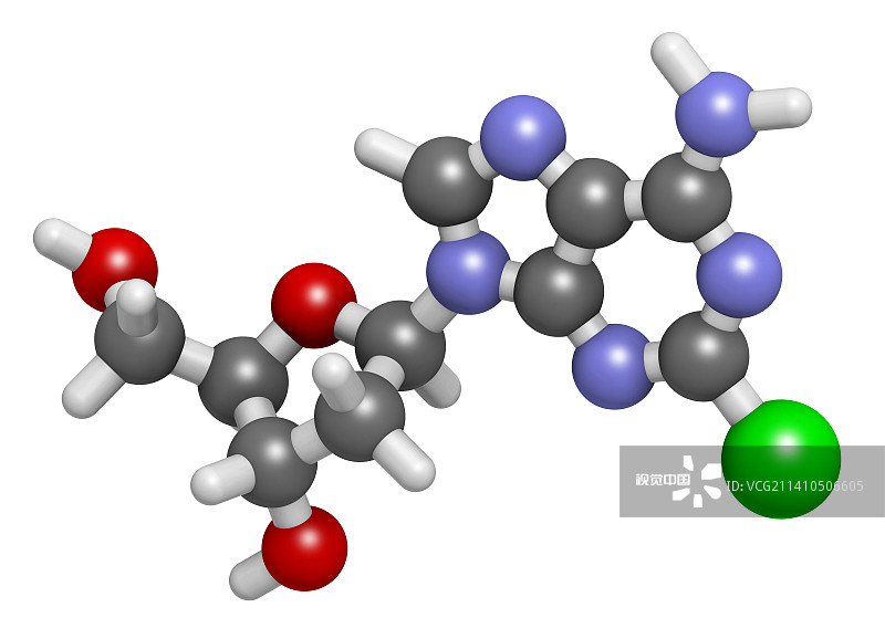克拉屈滨抗癌药物分子图片素材
