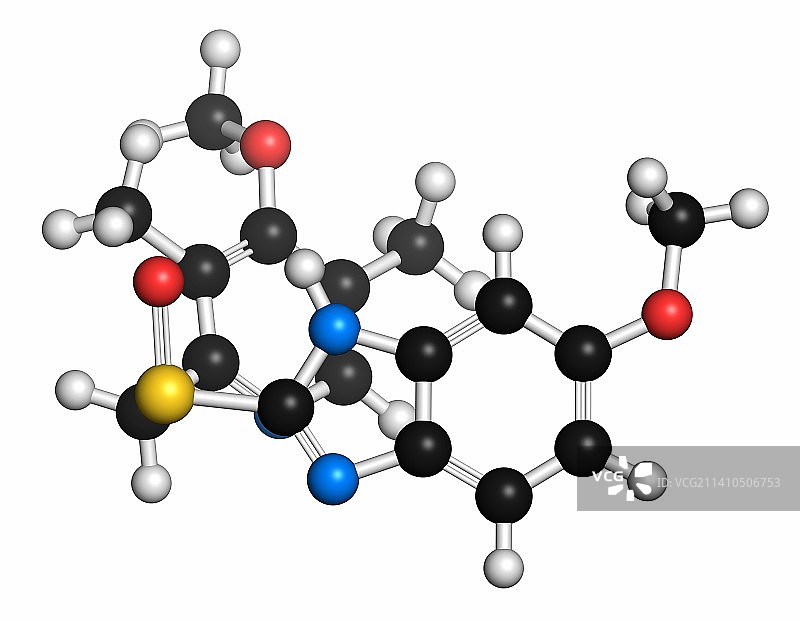 埃索美拉唑消化性溃疡药物分子图片素材