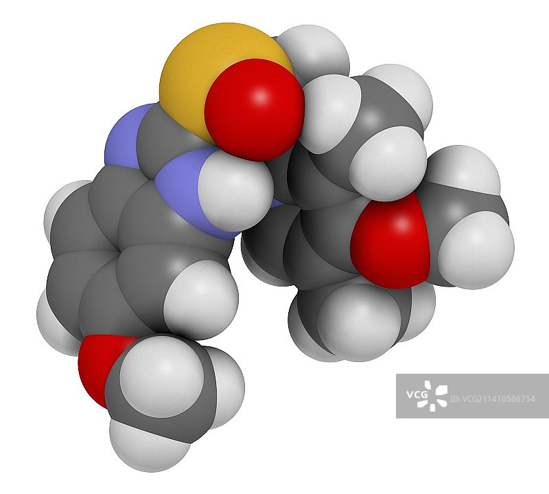 埃索美拉唑消化性溃疡药物分子图片素材