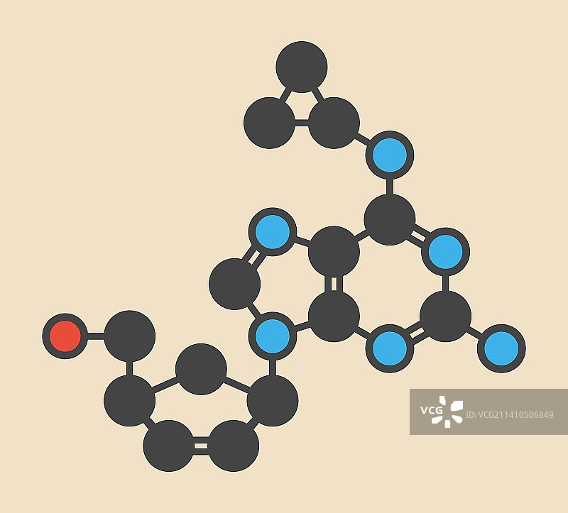 阿巴卡韦HIV药物分子图片素材
