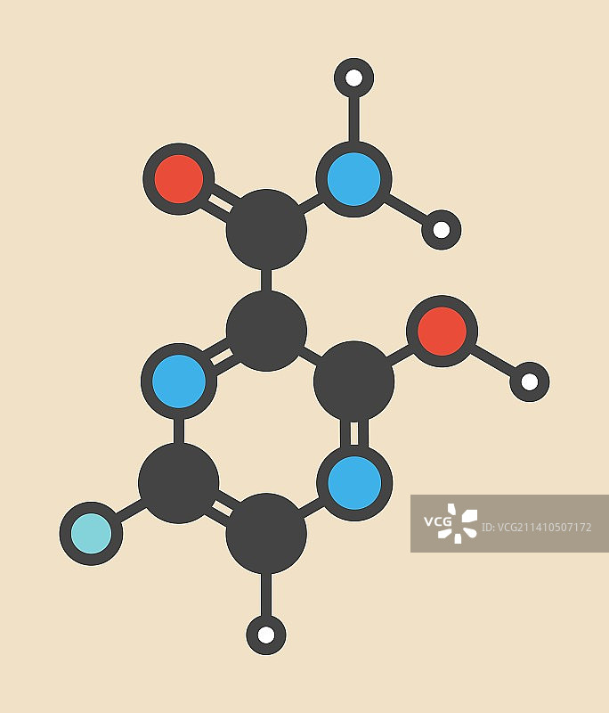 法匹拉韦抗病毒药物分子图片素材