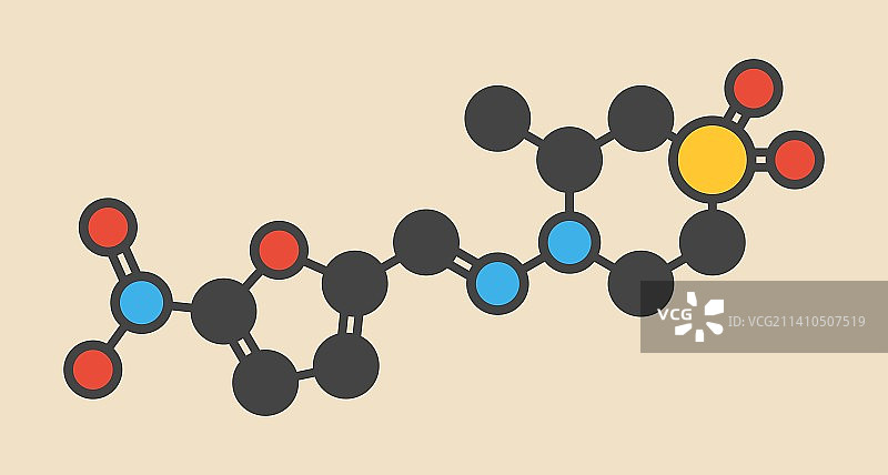 硝呋噻莫抗寄生虫药物分子图片素材