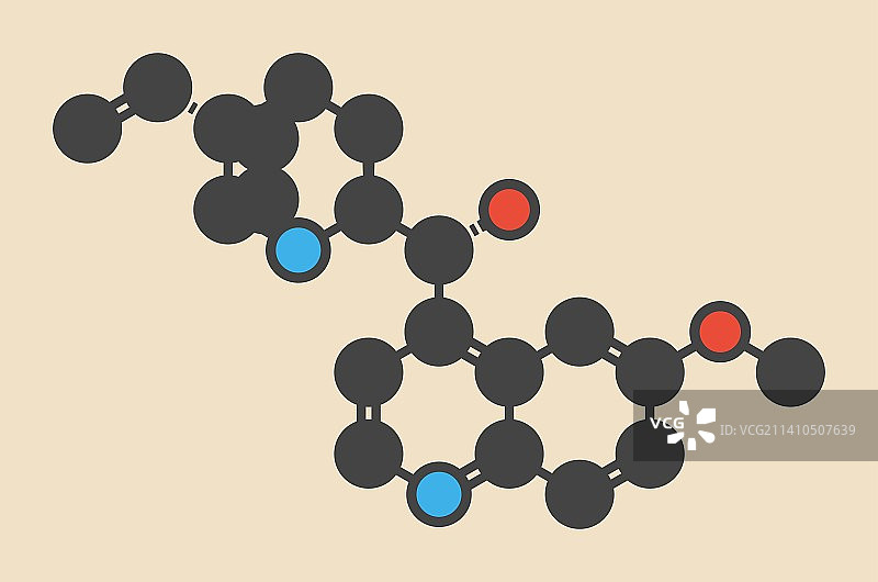 奎宁抗疟药物分子图片素材